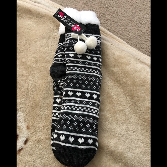 WOMEN’S SLIPPER SOCKS NON SKID SLIP THICK WARM NEW - Picture 1 of 3